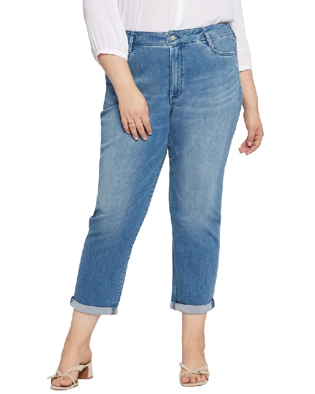 NYDJ Plus Girlfriend Stunning Relaxed Jean Classic Black Denim Jeans