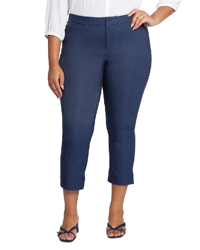 NYDJ Plus Marilyn Dk Blue Heather Relaxed Jean Casual Wide-Legged Denim Jeans