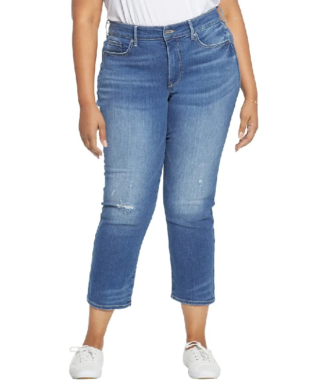 NYDJ Plus Marilyn Sacha Ankle Jean Stylish Stone-Wash Denim Jeans