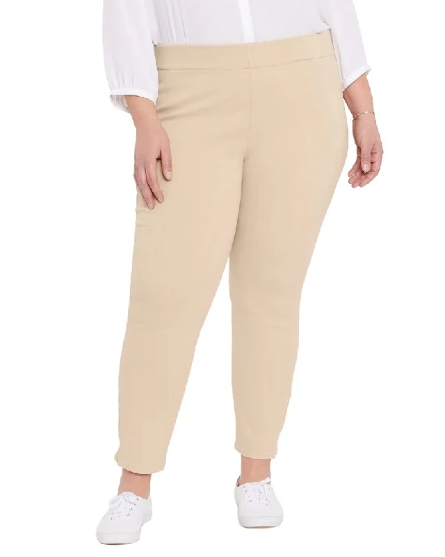 NYDJ Plus Pull on Marisol Warm Sand Relaxed Jean Fashionable Slim Fit Jeans