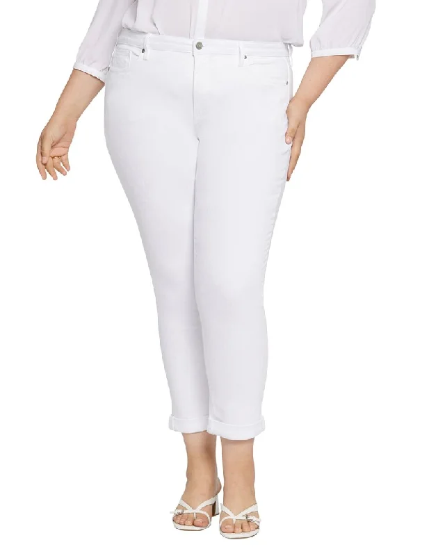 NYDJ Plus Sheri Optic White Relaxed Jean Stylish Plus Size Denim Jeans