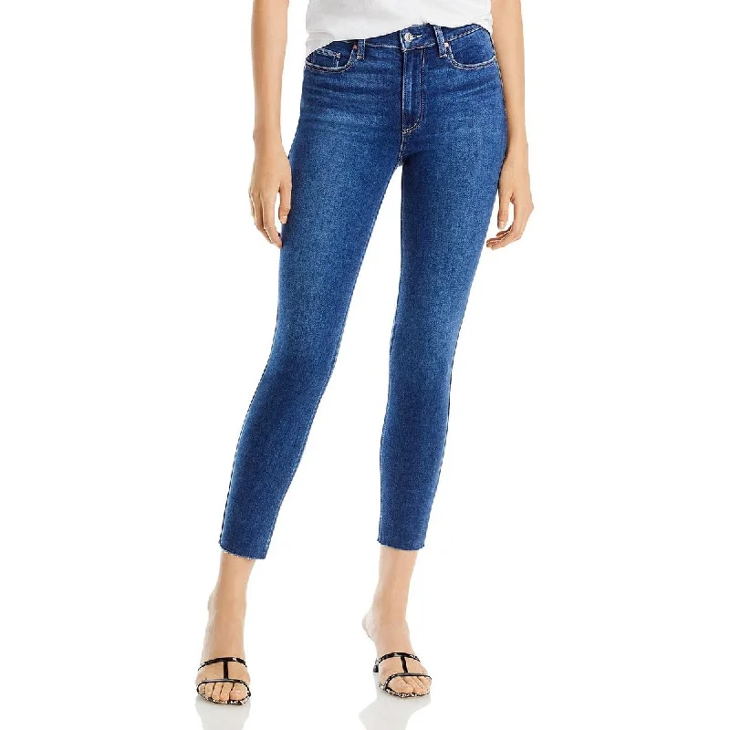 Paige Womens Bombshell Denim Raw Hem Ankle Jeans Casual High-Waisted Bootcut Jeans