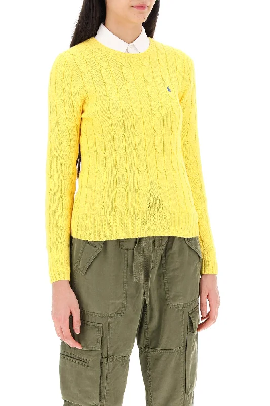 Polo Ralph Lauren Cable Knit Cotton Sweater Open Front Closed Front Wrap Front