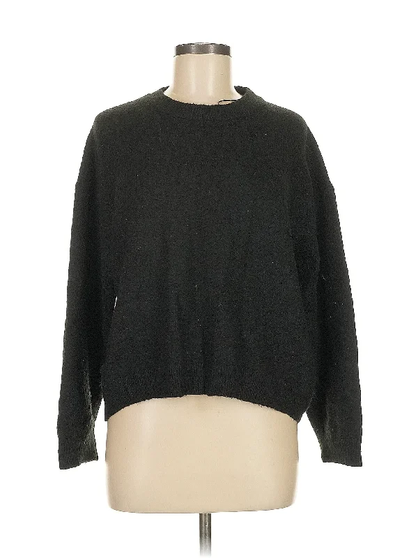 Pullover Sweater Solid Print Embellished
