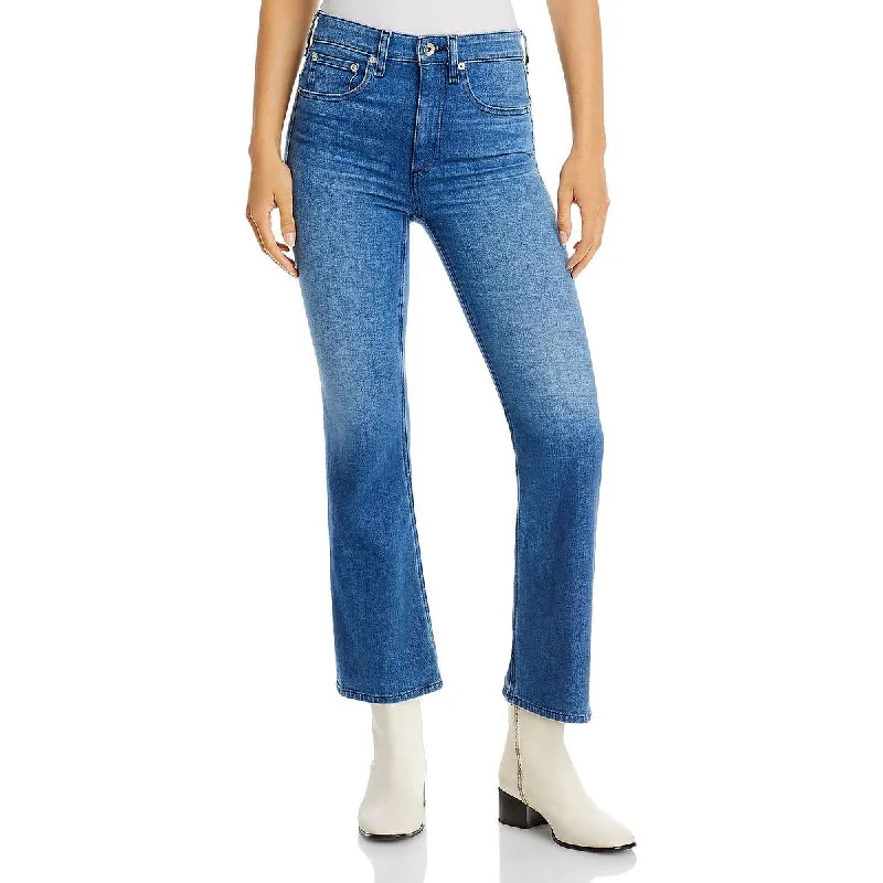 Rag & Bone Womens Nina Cropped Flare Ankle Jeans Fashionable Straight Cut Jeans