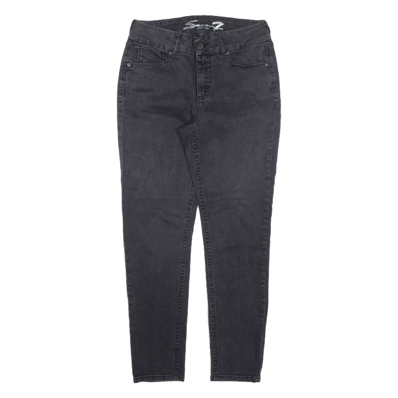 SEVEN7 Jeans Black Denim Slim Skinny Womens W29 L28 Casual Light Wash Jeans