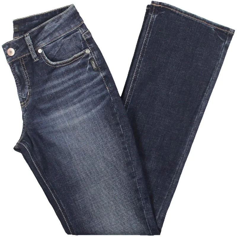 Silver Jeans Co. Womens Denim Distressed Bootcut Jeans Chic Rip-Detail High-Waist Jeans