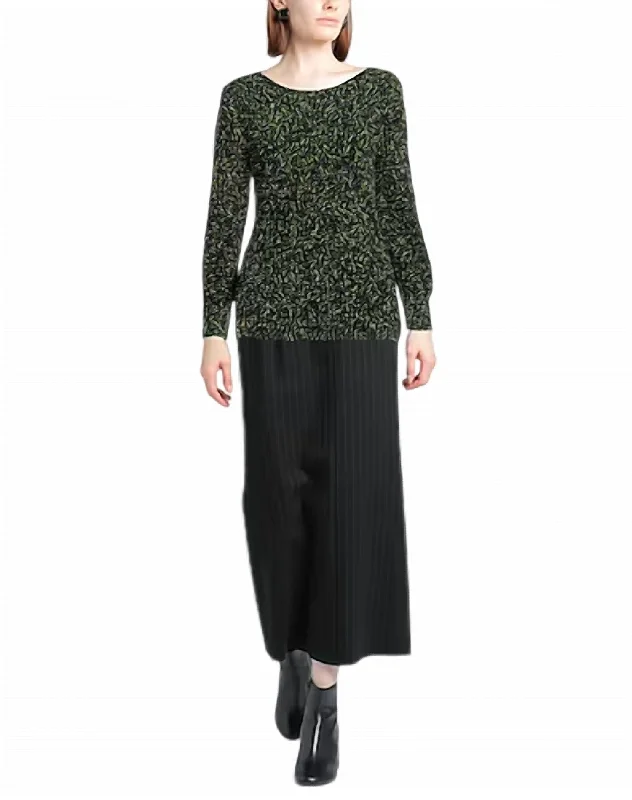 Speckle Sweater In Green Open Front Closed Front Wrap Front