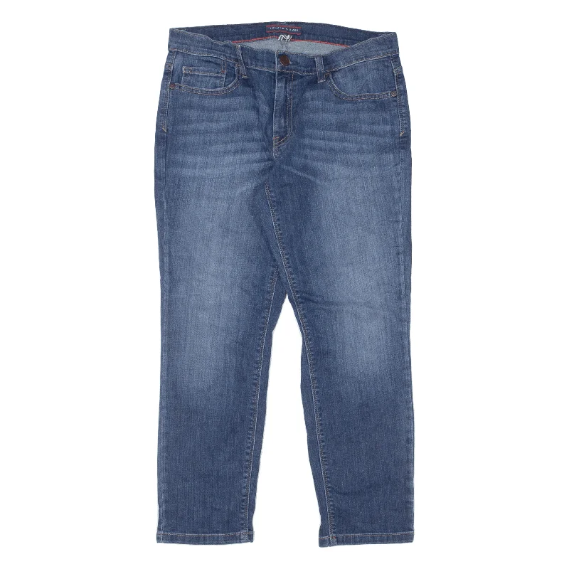 TOMMY HILFIGER Crop Jeans Blue Denim Slim Tapered Stone Wash Womens W30 L25 Stylish Shredded Denim Jeans TOMMY HILFIGER Crop Jeans Blue Denim Slim Tapered Stone Wash Womens W30 L25 Stylish Shredded Denim Jeans