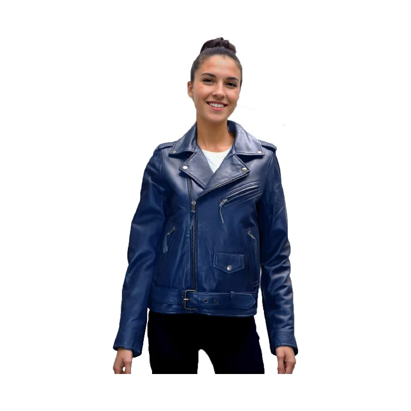 Whet Blu Women's Rockstar Moto Leather Jacket Ribbed Jacket Pleated Jacket Ruffled Jacket