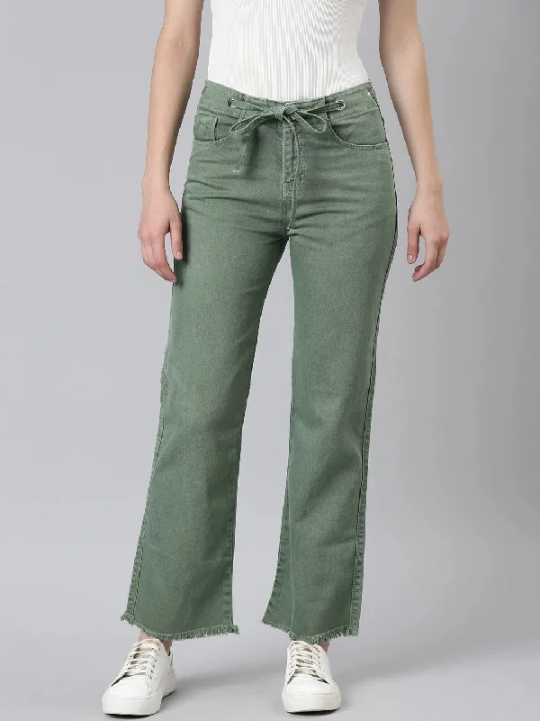 Women Green Solid Straight Fit Denim Jeans-LT-SF-10483-Green Comfortable Stretch Fit Jeans Women Green Solid Straight Fit Denim Jeans-LT-SF-10483-Green Comfortable Stretch Fit Jeans
