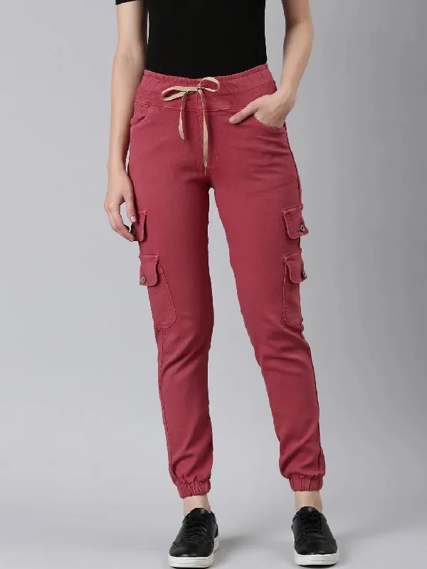 Women Mauve Solid Regular Fit Denim Jeans-GZ-CARGO-Mauve Elegant Bootcut Fit Jeans