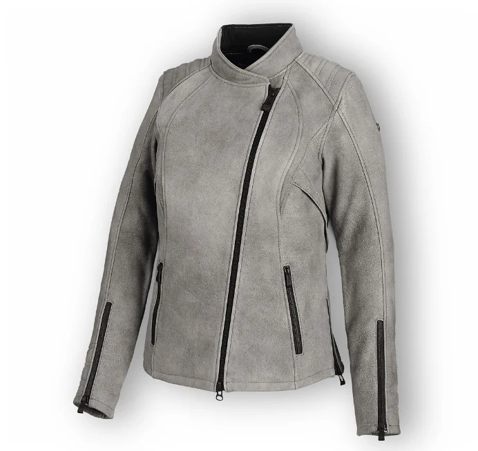 Women's Citified Leather Jacket A-Line Jacket Boat Neck Shawl Collar