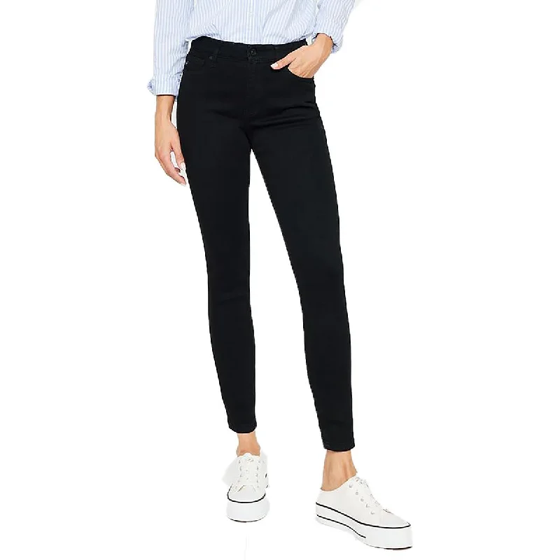 Womens High Rise Coated Skinny Jeans Comfortable Zip-Up Skinny Jeans