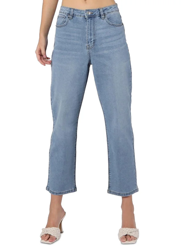 Womens High Rise Straight Leg Mom Jeans Trendy Colored Denim Jeans