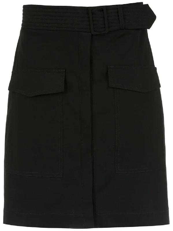 belted skirt pencil skirt chic