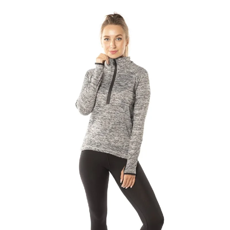 Light Half Zipper Sweatshirt Hoodie with Sequins Glamorous Eye-catching