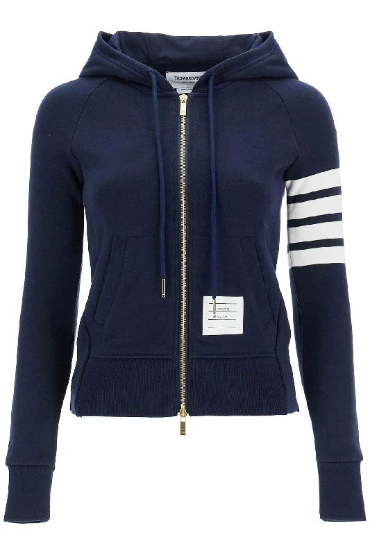 4-bar Full Zip Hoodie  - Blue Hoodie with Slim Fit Tailored Modern