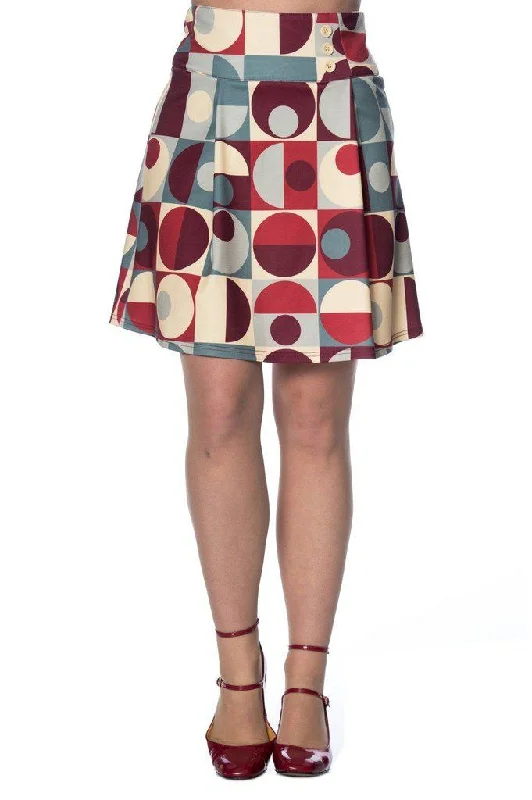 70s Tile Skirt floral skirt print