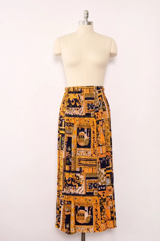 Animal Kingdom Psychedelic Maxi Skirt S-XL corduroy skirt cozy