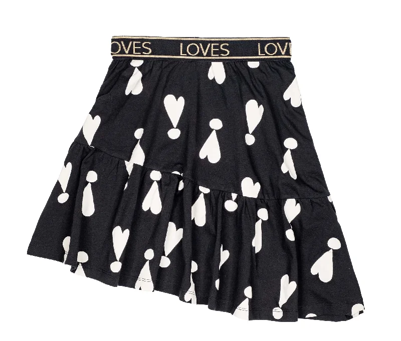 Beau Loves Black Exclamation Heart Skirt low waist skirt