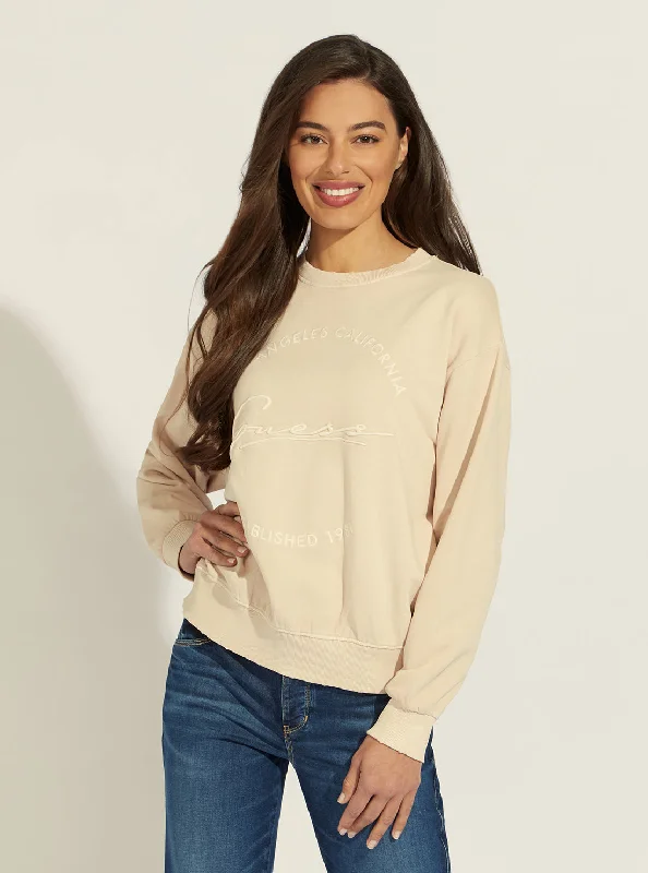 Beige Diane Active Logo Jumper Spandex Rayon Corduroy