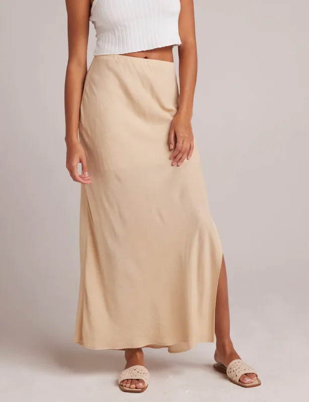 Side Slit Bias Maxi Skirt, Classic Khaki velvet skirt luxury