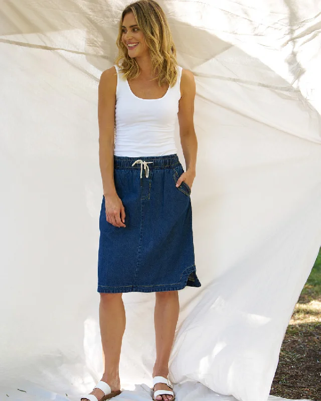 Betty Basics Desiree Denim Skirt Blue Wash cashmere skirt plush