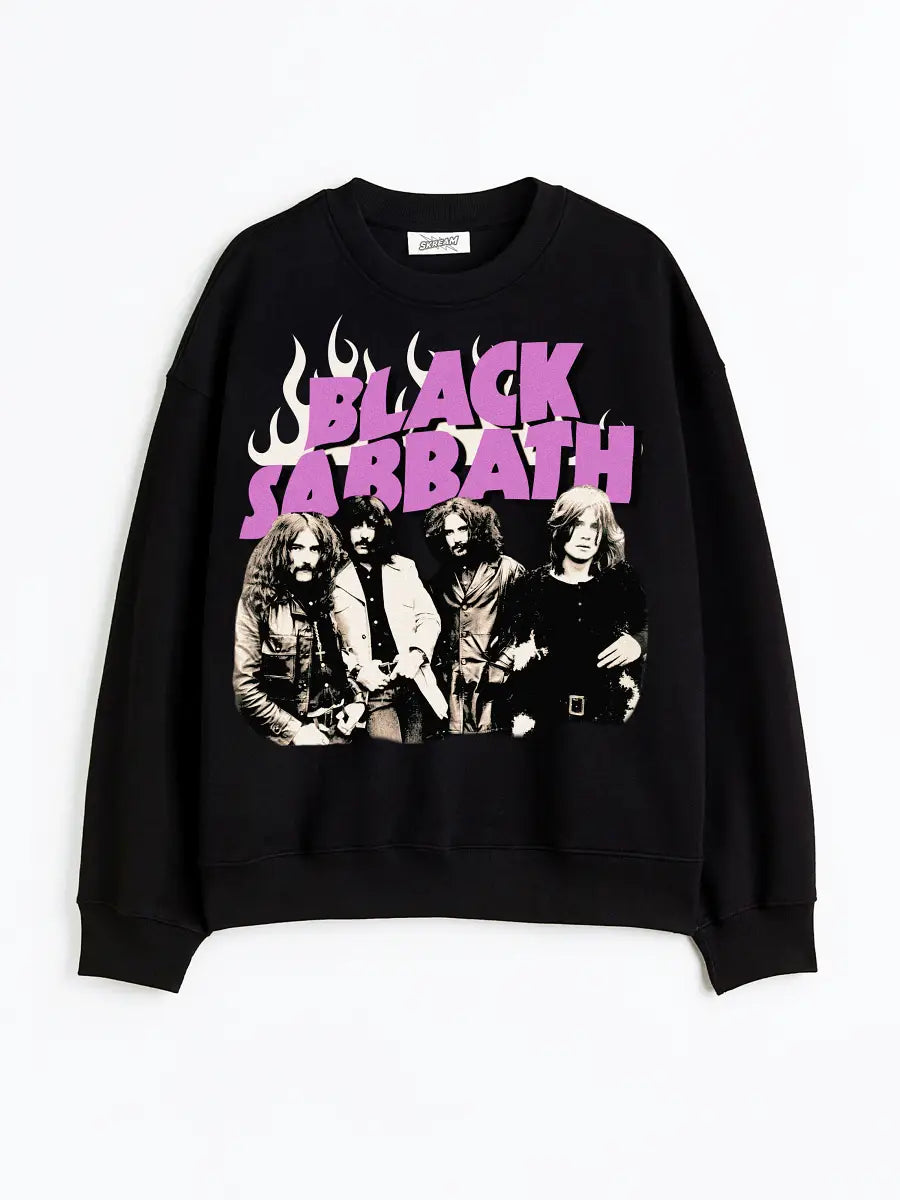 Black Sabbath Oversized Sweatshirt for Women Hoodie with Thumb Holes Functional Cozy