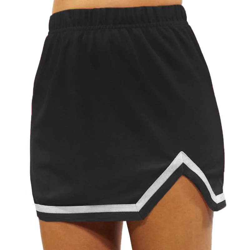 Black & White V-Cut Tailgate Skirt linen skirt light