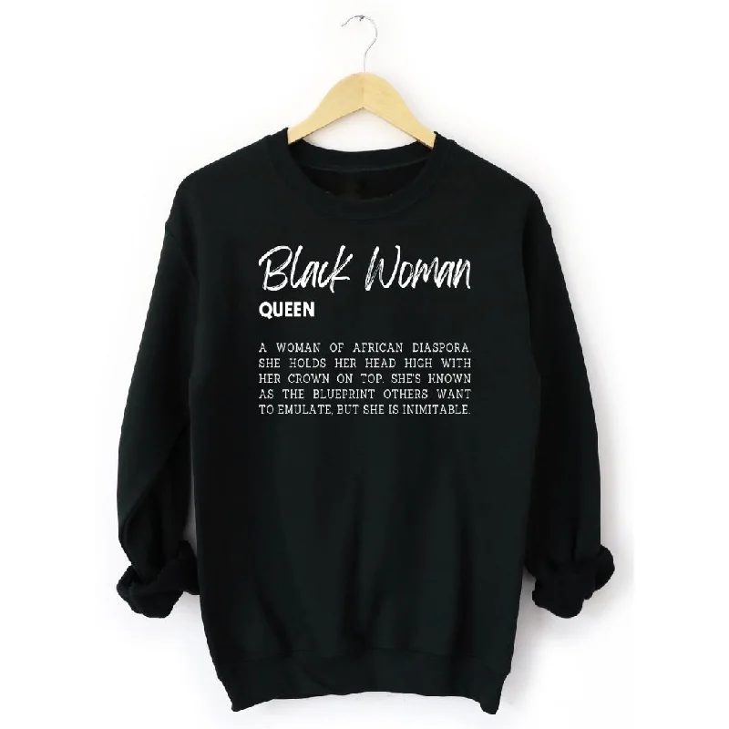 Black Woman Defined Sweatshirt Hoodie with Neon Bright Vibrant