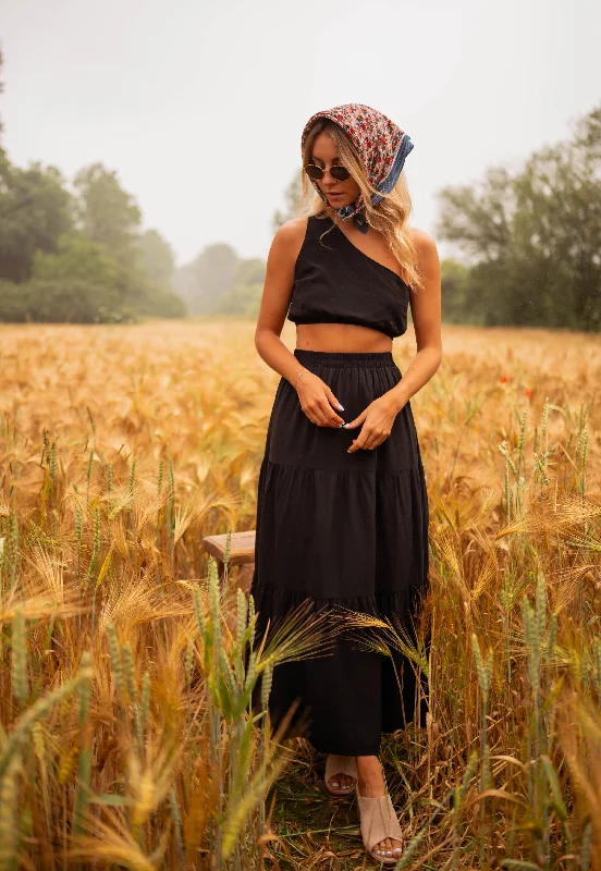 Black Yoan Skirt velvet skirt sumptuous