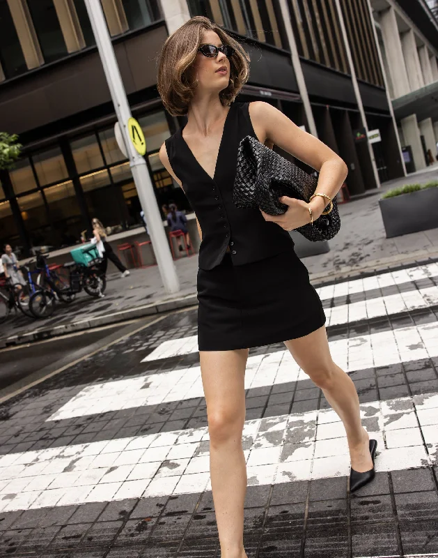 Brooks Skort (Black) velvet skirt plush