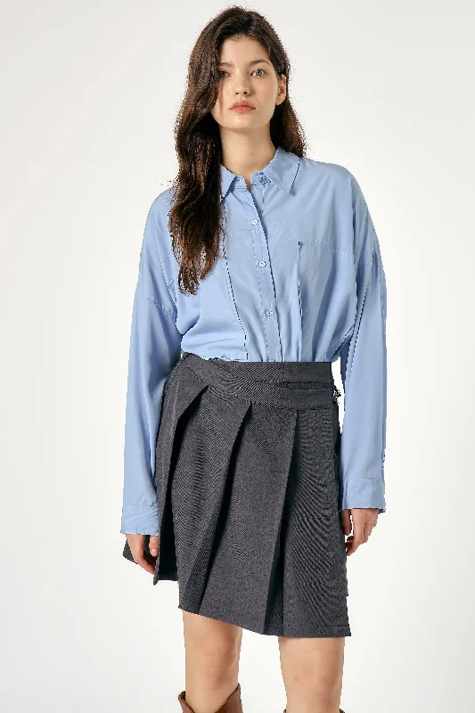 Caley Pleated Wrap Skirt linen skirt airy