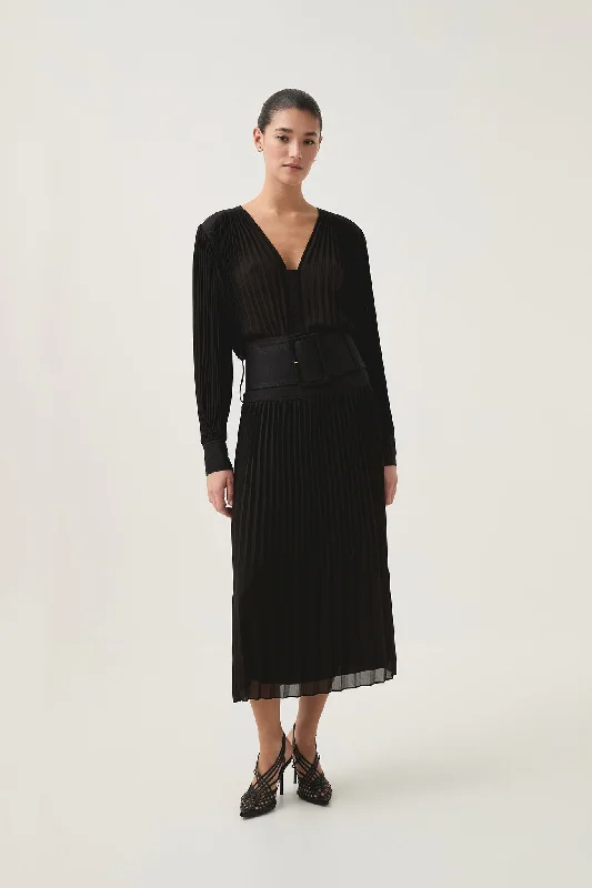 Cathedra Belted Midi Skirt velvet skirt plush