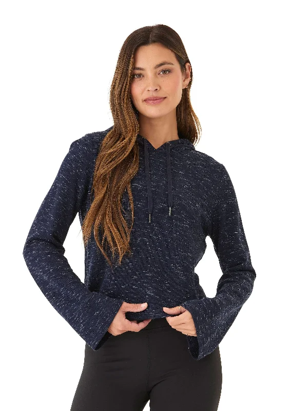 Celinne Rhythm Slub Hoodie Hoodie with Hem Lace Feminine Delicate