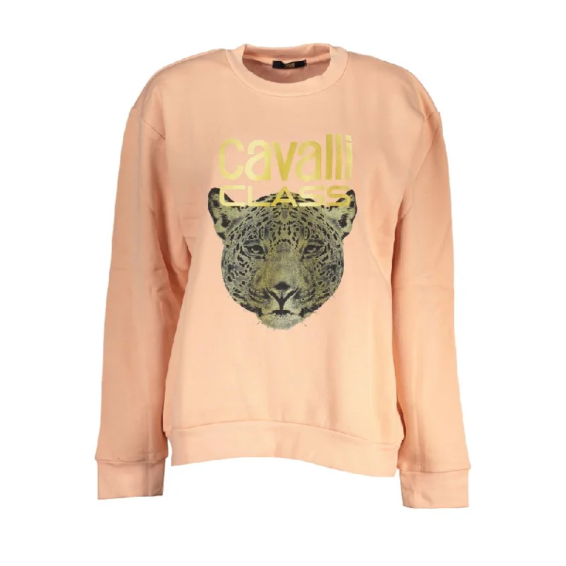 Chic Pink Fleece Crew Neck Sweatshirt Hoodie with V-Neck Classic Versatile