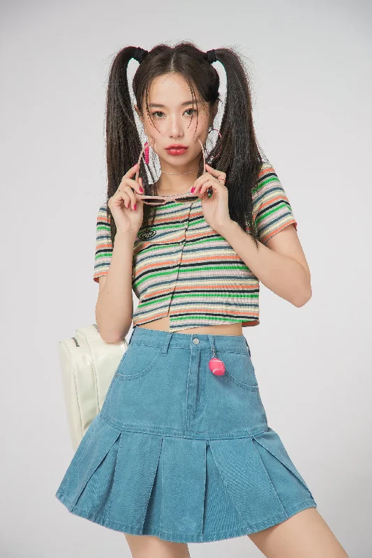 Couldnt Help But Wonder Pleats Skirt ruffled skirt detail