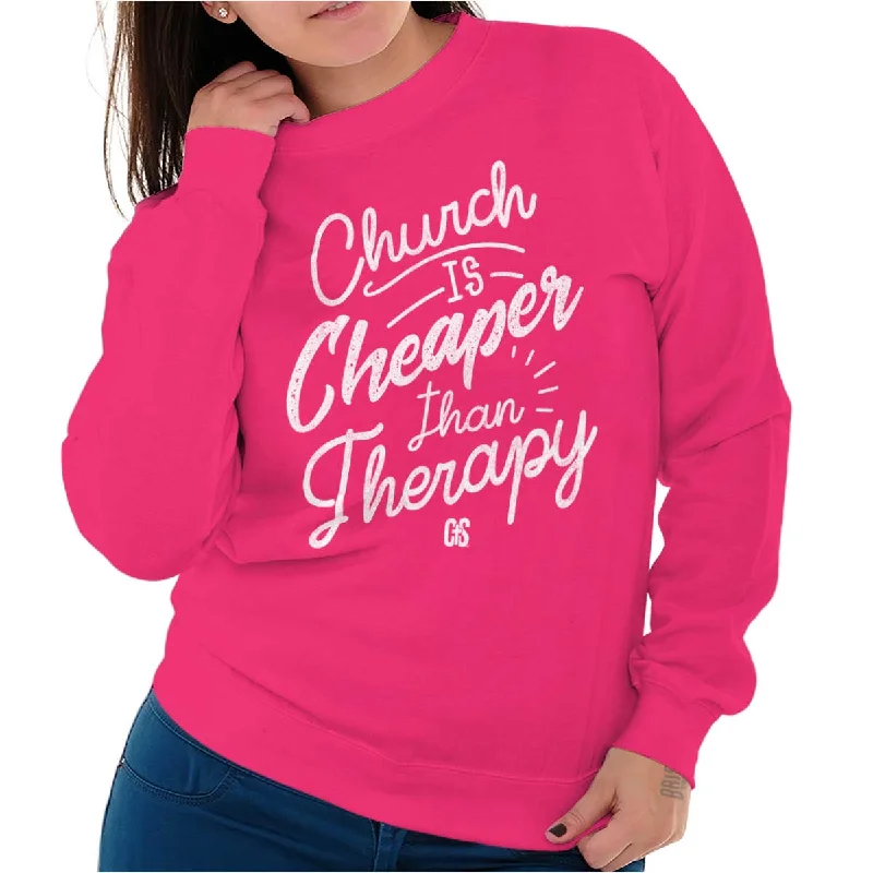 Church Therapy Crewneck Sweatshirt Hoodie with Reflective Safety Nightwear
