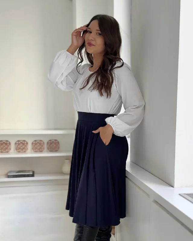 CIELA skirt in Navy high slit skirt