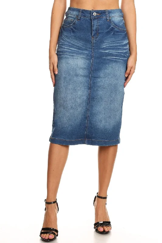Clara Indigo Denim Skirt chiffon skirt lightweight