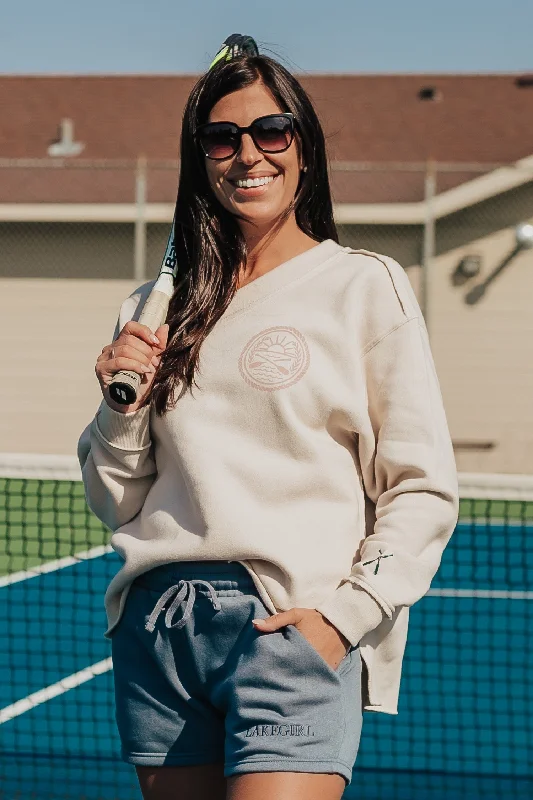Cloud Fleece V-neck Sweatshirt Hoodie with Oversized Fit Loose Comfortable