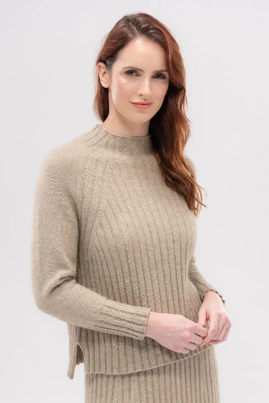 Merinomink Emilia Sweater in Merino Wool and Possum Fur Terry Blend Velvet Blend Canvas Blend