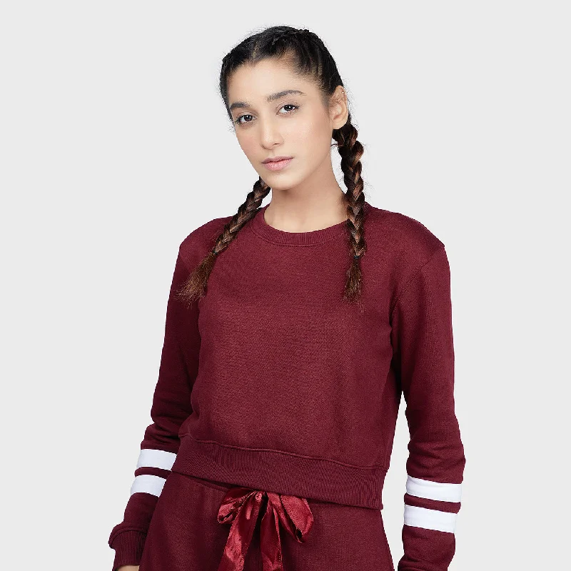 Fleece Crop Sweatshirt Hoodie with Puffed Sleeves Voluminous Trendy