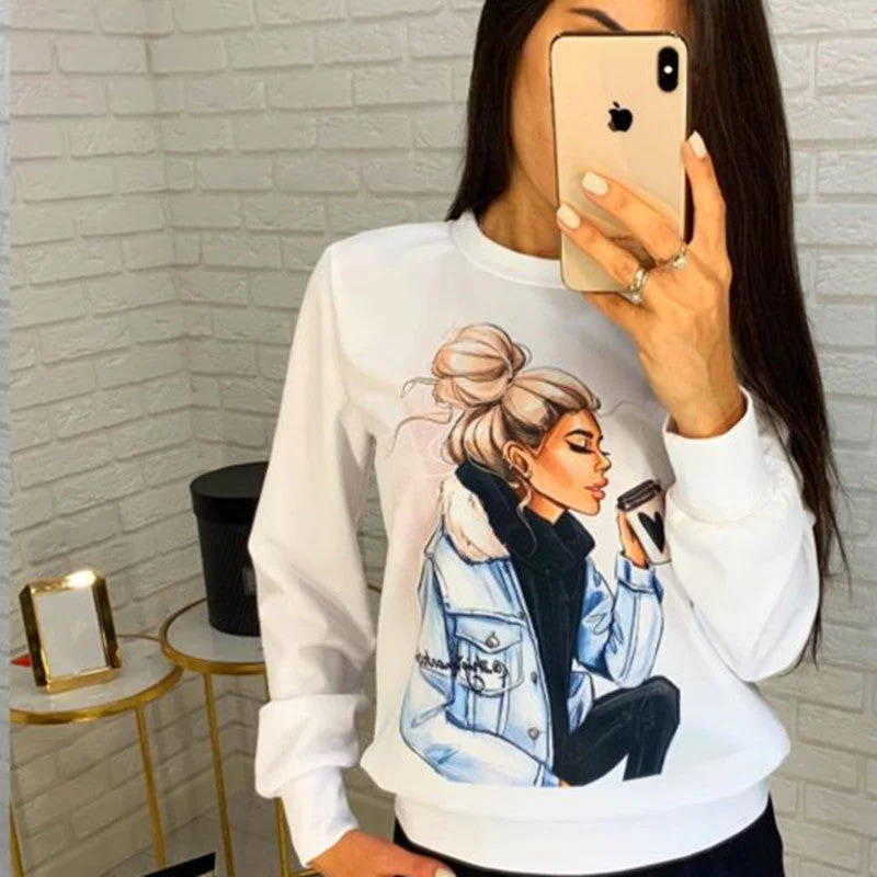 Cute Sweatshirt Women Ladies Long Sleeve White Black Red Sweat Femme Autumn Winter Clothing 2019 Characters Busos Para Mujer Hoodie with Neon Bright Vibrant Cute Sweatshirt Women Ladies Long Sleeve White Black Red Sweat Femme Autumn Winter Clothing 2019 Characters Busos Para Mujer Hoodie with Neon Bright Vibrant