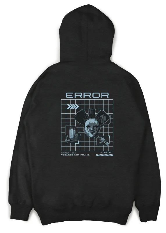 Cyberpunk Error Code Black Hoodie Hoodie with Logo Branding Identity