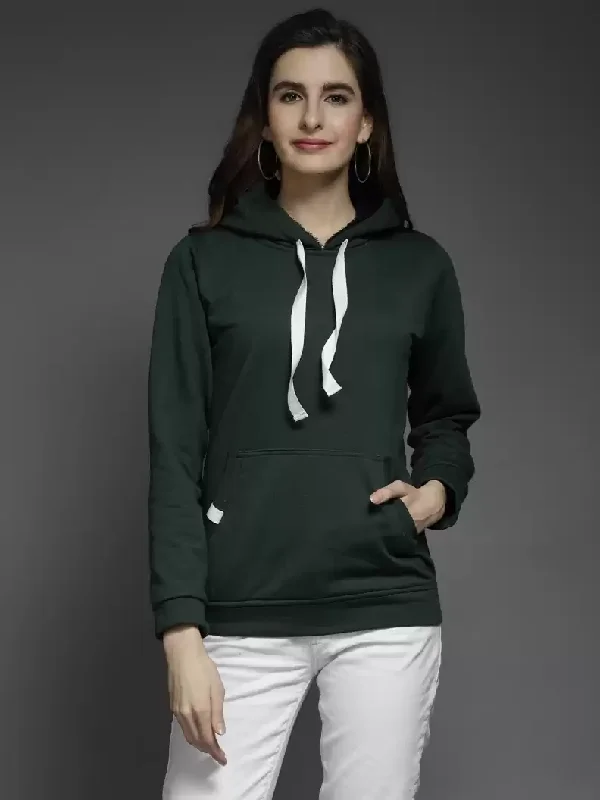 TANDUL  Full Sleeve Solid Women Sweatshirt Hoodie with Hood Adjustable Protection