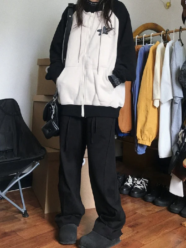 Vintage Streetwear Zipper Oversized Hoodies Women Harajuku Kpop Star Patchwork Sweatshirts Casual Thin College Tops Y2K Hoodie with Relaxed Fit Easy Casual Vintage Streetwear Zipper Oversized Hoodies Women Harajuku Kpop Star Patchwork Sweatshirts Casual Thin College Tops Y2K Hoodie with Relaxed Fit Easy Casual