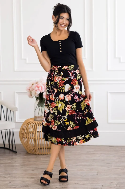 Dreaming Of You Floral Skirt chiffon skirt airy
