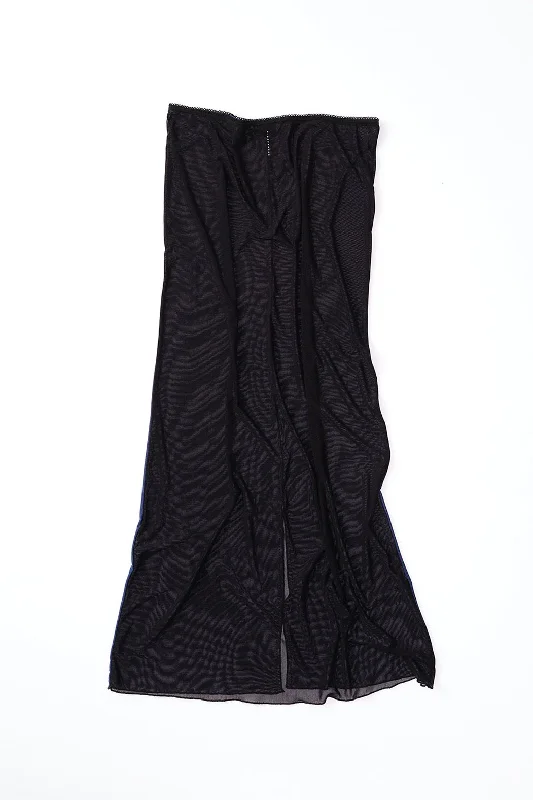 Teget Ema Skirt — Noir / Navy satin skirt smooth